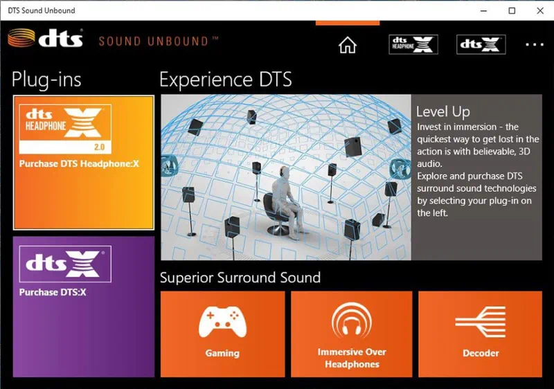 Приложение DTS Sound Unbound