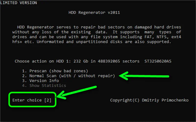 Приложение HDD Regenerator