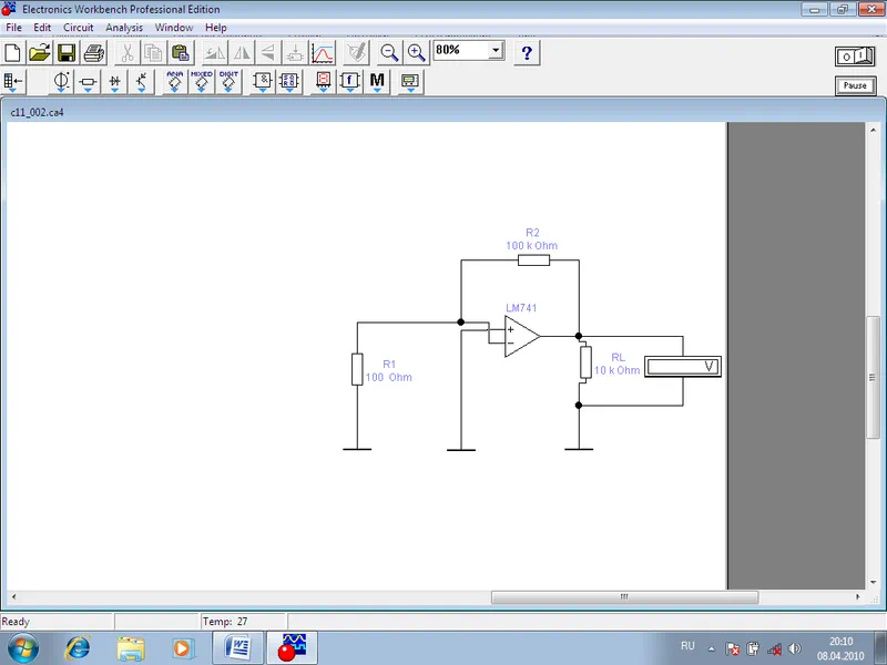 Программа Electronics Workbench