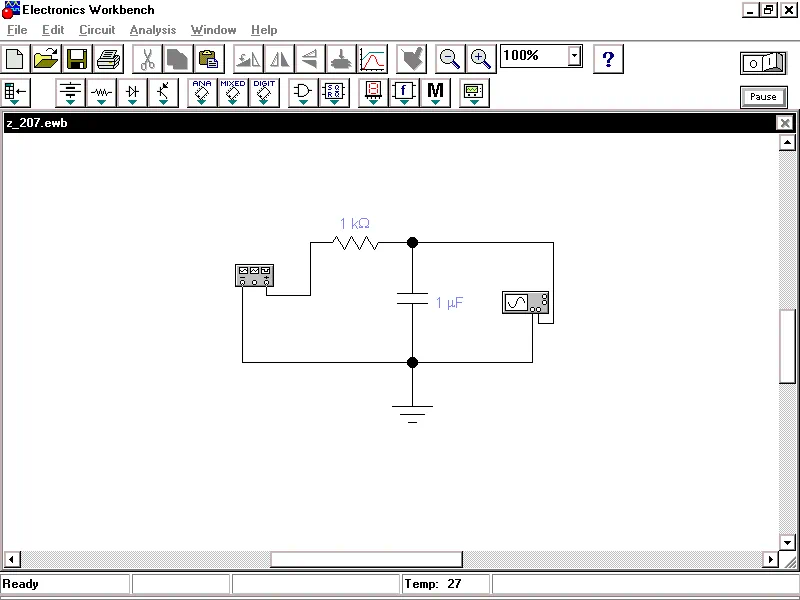 Работа с Electronics Workbench