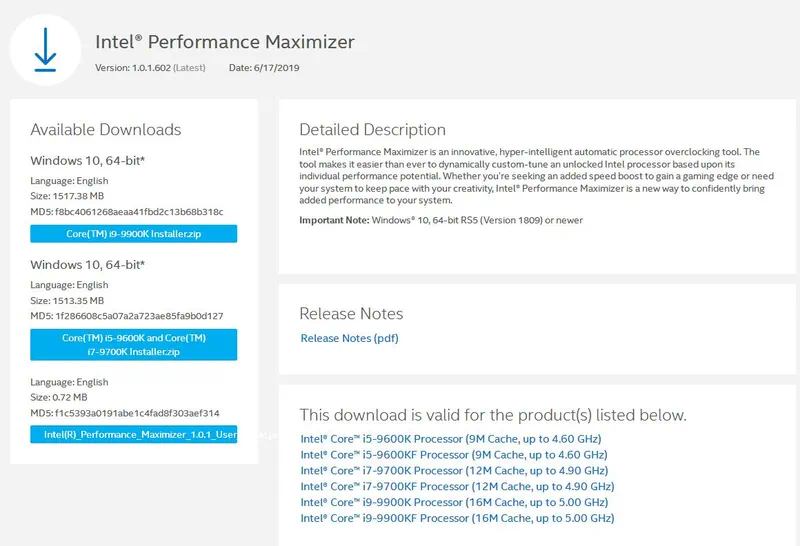 Работа с Intel Performance Maximizer