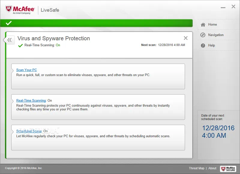 Работа с McAfee LiveSafe