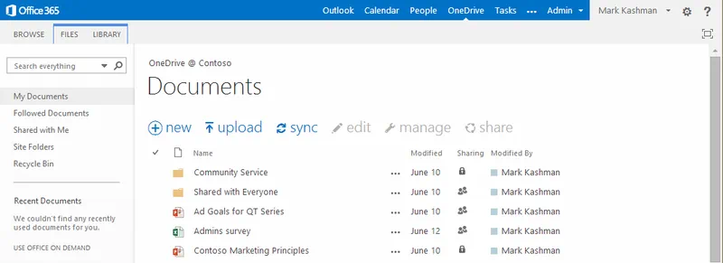 Работа с Microsoft SharePoint