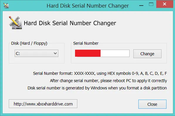 Hard Disk Serial Number Changer