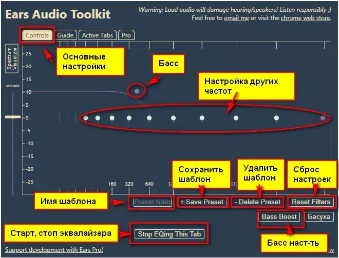Работа с Ears Audio Toolkit