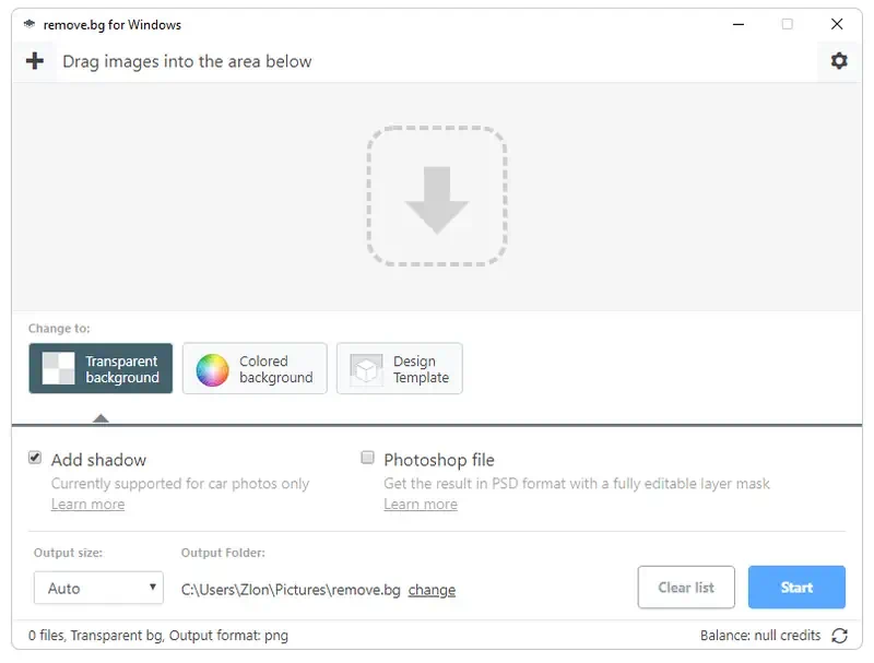 Работа с Remove bg