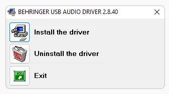 Инсталлятор драйвера Behringer U-PHORIA UM2
