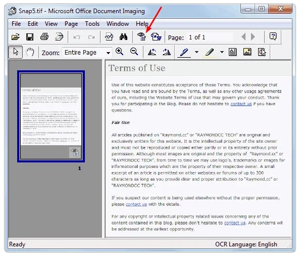 Программа Microsoft Office Document Imaging