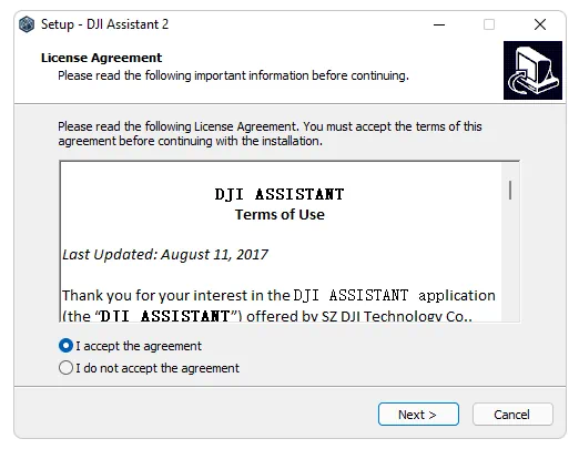 Установка DJI Assistant 2