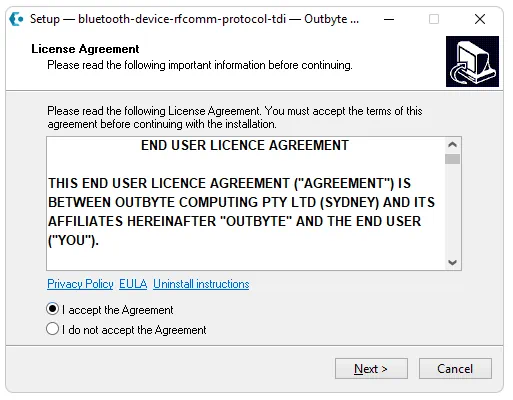 Установка драйвера для Intel Bluetooth Device (RFCOMM Protocol TDI)