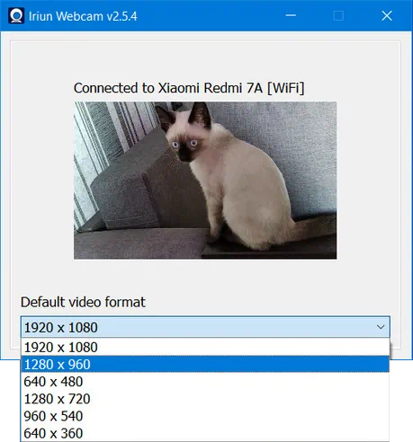 Работа с Iriun Webcam