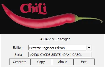 Генератор ключей для AIDA64 Engineer