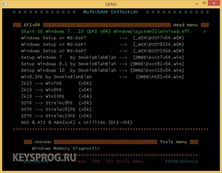 Работа с Multiboot USB