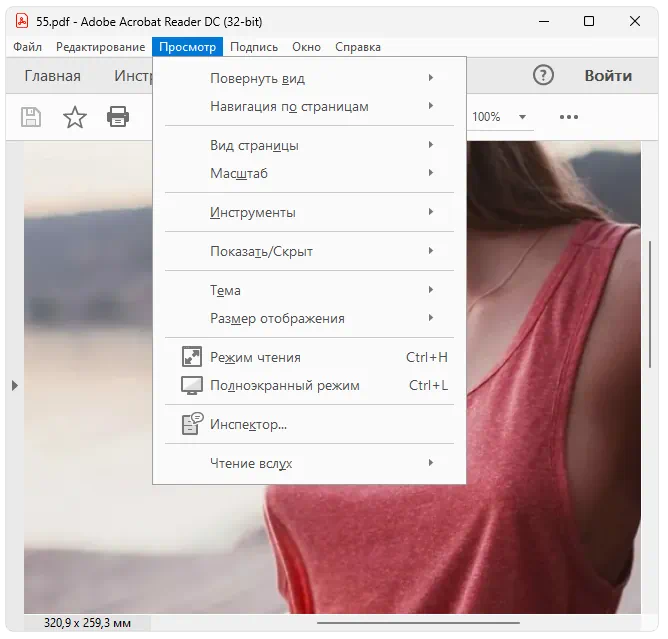 Инструменты Adobe Acrobat Reader