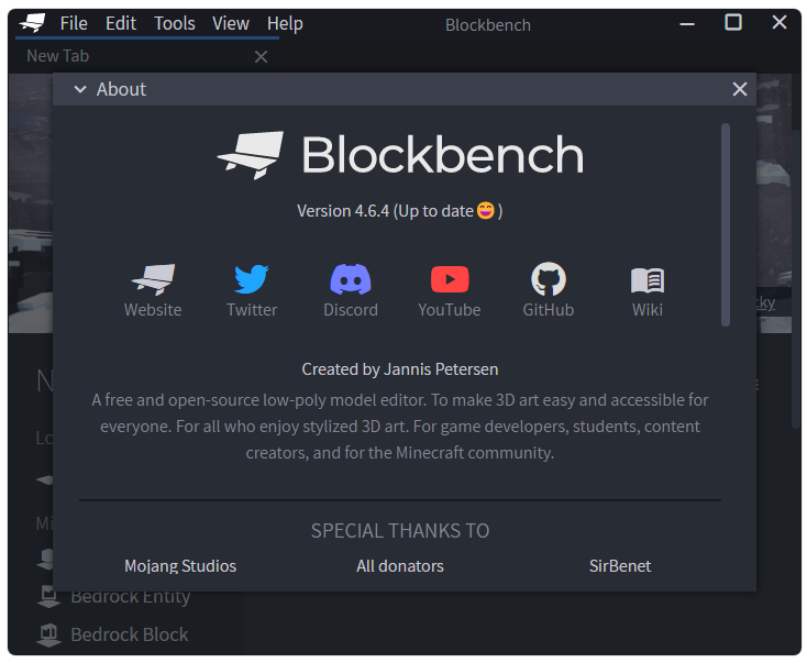 О программе Blockbench
