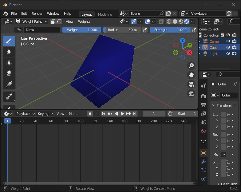 Работа с Blender