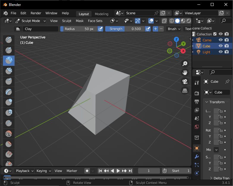 Скульптинг в Blender