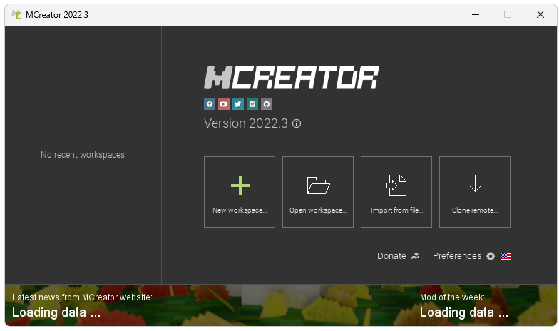 Запуск Mcreator
