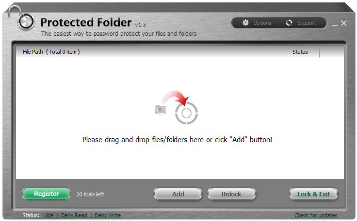 Работа с Iobit Protected Folder