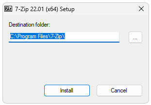 Установка 7 Zip