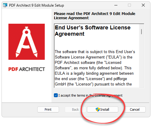 Установка Pdf Architect