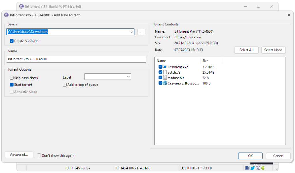 Bittorrent для Windows 11