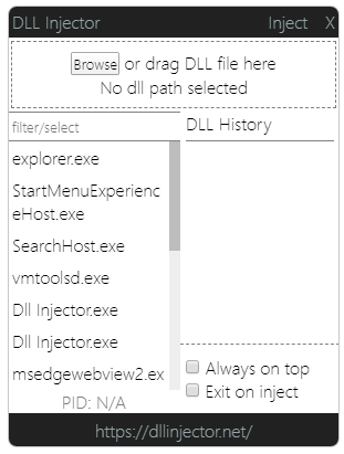 Приложение Dll Injector