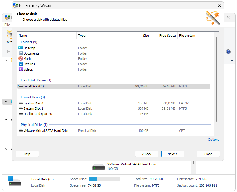 Работа с Magic Partition Recovery