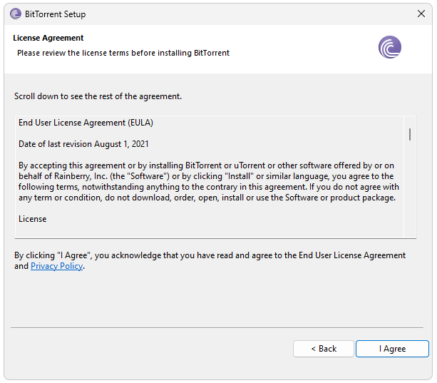 Установка Bittorrent для Windows 11